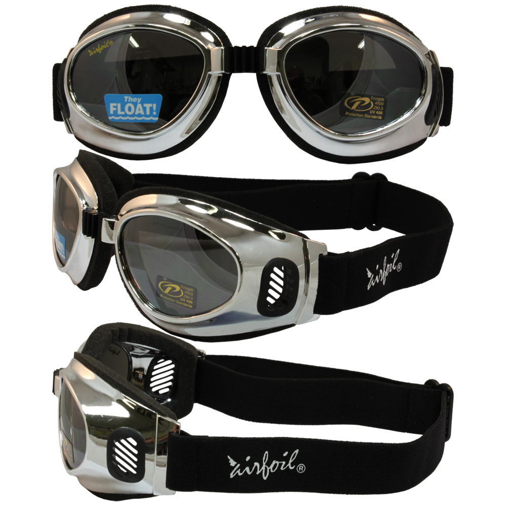 Airfoil Chrome Goggles with Silver Mirror Lens UV 400 Protection Airfoil Chrome Goggles with Silver Mirror Lens UV 400 Protection