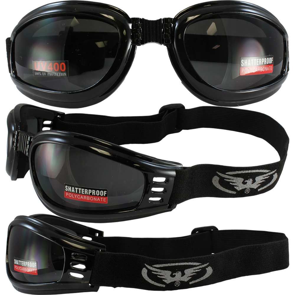 Burning Man Motorcycle goggles Glasses Sunglasses Smoked Padded Biker Riding