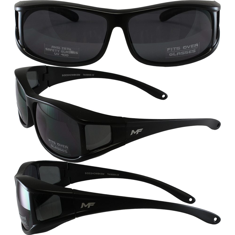 Motorcycle Sunglasses FIT OVER PRESCRIPTION GLASSES with POLARIZED